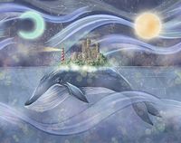 Фреска детская Ortograf Детские 8330 Фактура флок FLK Флизелин (3,81*3) Сиреневый, Замки/Рыбы арт-8330 (флок FLK) — фото 2, Фрески