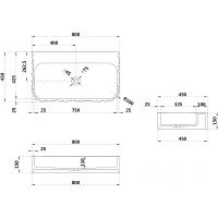 Раковина Abber Stein 80 Белая матовая арт-AS2652-0.8 — фото 6, Раковины подвесные