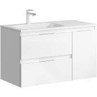 Тумба под раковину Aqwella Accent 90 L подвесная Белая арт-ACC0109LW — фото 1, Тумбы под раковину