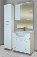 Зеркало со шкафом Bellezza Мари 85 L с подсветкой Белое арт-4612914002016 — фото 4, Зеркальные шкафы в ванную