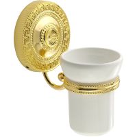 Стакан для зубных щеток Migliore Montecarlo Белый Золото арт-31519 — фото 1, Стаканы для зубных щеток