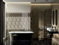 Керамическая плитка Kerama Marazzi Бикуш бежевый темный глянцевый настенная 14х34 см арт-35002 — фото 2, Керамическая плитка