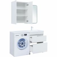 Тумба под раковину Aquanet Вега 130 Белый глянец арт-329125 — фото 6, Тумбы под раковину