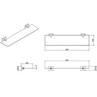 Стеклянная полка Azario Rina Хром арт-AZ-87003 — фото 2, Полки для ванной и душа