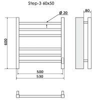 Электрический полотенцесушитель Ника Step-3 60/50 Хром арт-STEP-3 60/50 прав — фото 2, Электрические полотенцесушители