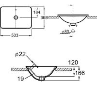 Раковина Jacob Delafon Carillon 53 Белая арт-E96117-0 — фото 2, Раковины встраиваемые сверху