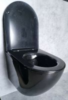 Унитаз CeramaLux подвесной Черный с сиденьем Микролифт арт-CL2196-18 — фото 4, Подвесные унитазы