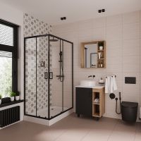 Душевой уголок Niagara Nova NG-6811-08 BLACK 120х90 профиль Черный стекло прозрачное арт-68110811BLACK — фото 2, Прямоугольные душевые уголки