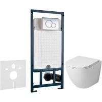 Комплект унитаза Grossman GR-4455S с сиденьем Микролифт и инсталляцией WeltWasser WW Marberg 507 10000005949+10000005952 с клавишей смыва Хром глянцевый арт-GR-4455S+10000005949+10000005952 — фото 1, Комплекты унитаз + инсталляция