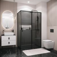 Душевая стенка Grossman Style 90 профиль Черный матовый стекло тонированное арт-200.K33.05.90.21.10 — фото 2, Боковые стенки