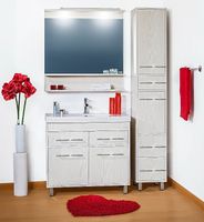 Зеркало Бриклаер Чили 90 с подсветкой Светлая лиственница арт-4627125414961 — фото 4, Зеркала в ванную комнату