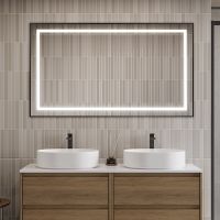 Зеркало BelBagno Kraft 140 с подсветкой Черное с сенсорным выключателем арт-SPC-KRAFT-1400-800-SENS-NERO — фото 2, Зеркала в ванную комнату