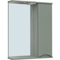 Зеркало со шкафом Runo Афина 60 с подсветкой Цемент арт-00-00001207 — фото 1, Зеркальные шкафы в ванную