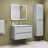 Тумба с раковиной Iddis Edifice 80 подвесная Светло-серая арт-EDI80L0i95K — фото 9, Тумбы с раковиной