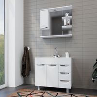 Зеркало со шкафом Mixline Этьен 80 L с подсветкой Белое арт-540870 — фото 3, Зеркальные шкафы в ванную