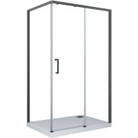 Душевой уголок Ceruttispa Vito 110x80 B R профиль Черный стекло прозрачное арт-VITO110B-R — фото 1, Прямоугольные душевые уголки