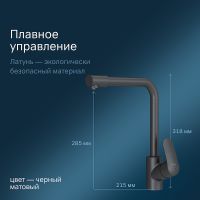 Смеситель для кухни AM.PM Like Черный арт-F8005722 — фото 3, Смесители для кухни