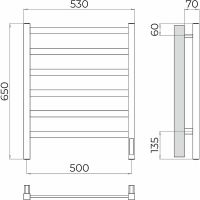 Электрический полотенцесушитель Terminus Ното П6 500х650 Хром арт-4670078544520 — фото 5, Электрические полотенцесушители