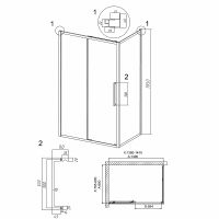 Душевой уголок Grossman Cosmo 140х80 профиль Черный матовый стекло прозрачное арт-120.K33.02.1480.21.00 — фото 10, Прямоугольные душевые уголки