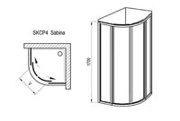 Душевой уголок Ravak Supernova SKCP4-80 Sabina 80x80 профиль Сатин витраж пластик Pearl арт-31144VU0011 — фото 7, Душевые уголки четверть круга
