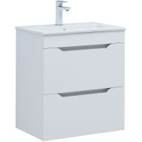 Тумба под раковину Aquanet Практика 60 подвесная Белая матовая арт-330457 — фото 1, Тумбы под раковину