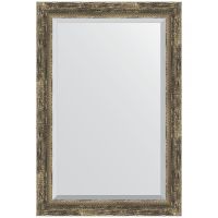 Зеркало Evoform Exclusive 93х63 с фацетом в багетной раме - Старое дерево с плетением 70 мм арт-BY 3434 — фото 1, Зеркала в ванную комнату