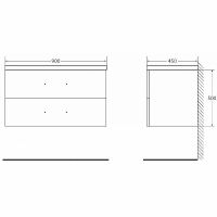 Тумба под раковину BelBagno Aurora 90 подвесная Bianco Lucido арт-AURORA-900-2C-SO-BL — фото 6, Тумбы под раковину