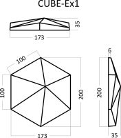 Гипсовая 3д панель Artpole Elementary Cube-Ex1 173x200 мм арт-E-0013 — фото 5, Гипсовые 3Д панели