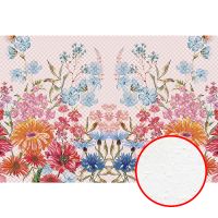 Фреска Ortograf Flower Dreams 31610 Фактура бархат FX Флизелин (4*2,7) Розовый/Голубой, Цветы/Геометрия арт-31610 (бархат FX) — фото 1, Фрески