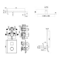 Душевая система Paffoni Elle с термостатом Черная матовая арт-KITLEQ518NO/M — фото 7, Встраиваемые душевые комплекты