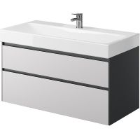 Товар: Тумба под раковину Creto Amelia 100 подвесная Антрацит Белый матовый арт-14-1079G - фото 2 Тумба под раковину Creto Amelia 100 подвесная Антрацит Белый матовый арт-14-1079G — фото 2, Тумбы под раковину