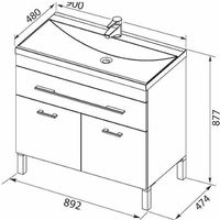 Тумба с раковиной Aquanet Верона 90 Белая арт-287673 — фото 5, Тумбы с раковиной