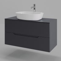 Тумба с раковиной Orange Line 100 подвесная Графит матовый арт-Li-100TugMDF+B08-500W — фото 2, Тумбы с раковиной