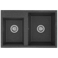 Кухонная мойка Aquaton Делия 78 DBL 2 Графит арт-1A723132DE210 — фото 1, Кухонные мойки