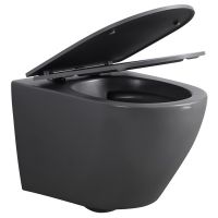 Товар: Унитаз Abber Bequem подвесной Серый матовый с сиденьем Микролифт арт-AC1101MG - фото 2 Унитаз Abber Bequem подвесной Серый матовый с сиденьем Микролифт арт-AC1101MG — фото 2, Подвесные унитазы