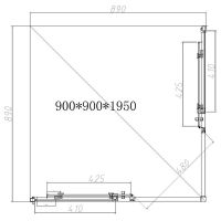 Душевой уголок Vincea Slim-N 90x90 профиль Брашированное золото стекло прозрачное арт-VSS-4SN900CLG — фото 6, Квадратные душевые уголки