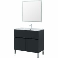 Тумба под раковину Aquanet Алвита New 90 Антрацит арт-303911 — фото 5, Тумбы под раковину