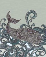 Фреска Ortograf Животные 9626 Фактура флок FLK Флизелин (2,2*2,7) Зеленый/Розовый, Рыбы/Абстракция арт-9626 (флок FLK) — фото 2, Фрески