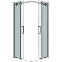 Душевой уголок Grossman Classic 100х100 профиль Хром стекло прозрачное арт-300.K33.04.1010.10.00 — фото 2, Квадратные душевые уголки