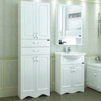 Шкаф пенал СанТа Верона 60 Белый арт-700134 — фото 2, Пеналы для ванной комнаты