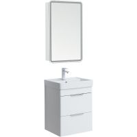 Тумба с раковиной Aquanet Ирис new 50 подвесная Белый глянец арт-312422 — фото 7, Тумбы с раковиной