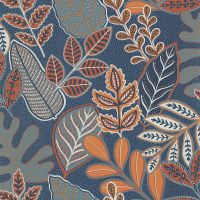 Обои Lutece Les Essentiels Винил на флизелине (0,53*10,05) Фиолетовый/Серый/Оранжевый, Листья арт-51210111 — фото 1, Обои для стен