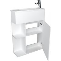 Тумба с раковиной 1MarKa Stretto 50П подвесная Белый глянец арт-У94716 — фото 4, Тумбы с раковиной