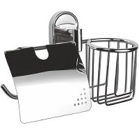 Держатель туалетной бумаги и освежителя воздуха Haiba с крышкой Хром арт-HB1903-1 — фото 1, Держатели туалетной бумаги