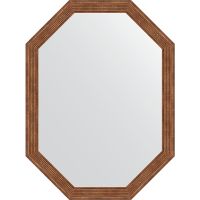 Зеркало Evoform Octagon 59x79 в багетной раме - Сухой тростник 51 мм арт-BY 7015 — фото 1, Зеркала в ванную комнату