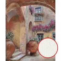 Фреска Ortograf Городской пейзаж живопись 11663 Фактура флок FLK Флизелин (2,2*2,2) Бежевый/Сиреневый, Город/Цветы/Живопись арт-11663 (флок FLK) — фото 1, Фрески