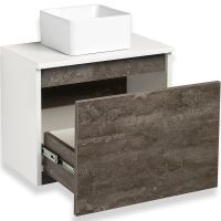 Тумба под раковину Runo Бари 50 подвесная Железный камень Белая арт-00-00001377 — фото 3, Тумбы под раковину