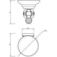 Мыльница Migliore Cristalia Бронза с кристаллом Swarovski арт-16758 — фото 2, Мыльницы