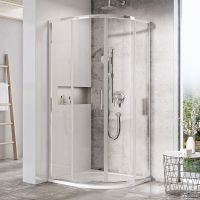 Душевой уголок Ravak Blix Slim BLSCP4-90 90x90 профиль Хром стекло Transparent арт-X3BM70C00Z1 — фото 1, Душевые уголки четверть круга