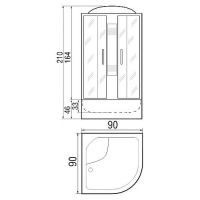 Душевая кабина River Dunay 90x90 ТН с поддоном арт-10000001249 — фото 3, Душевые кабины